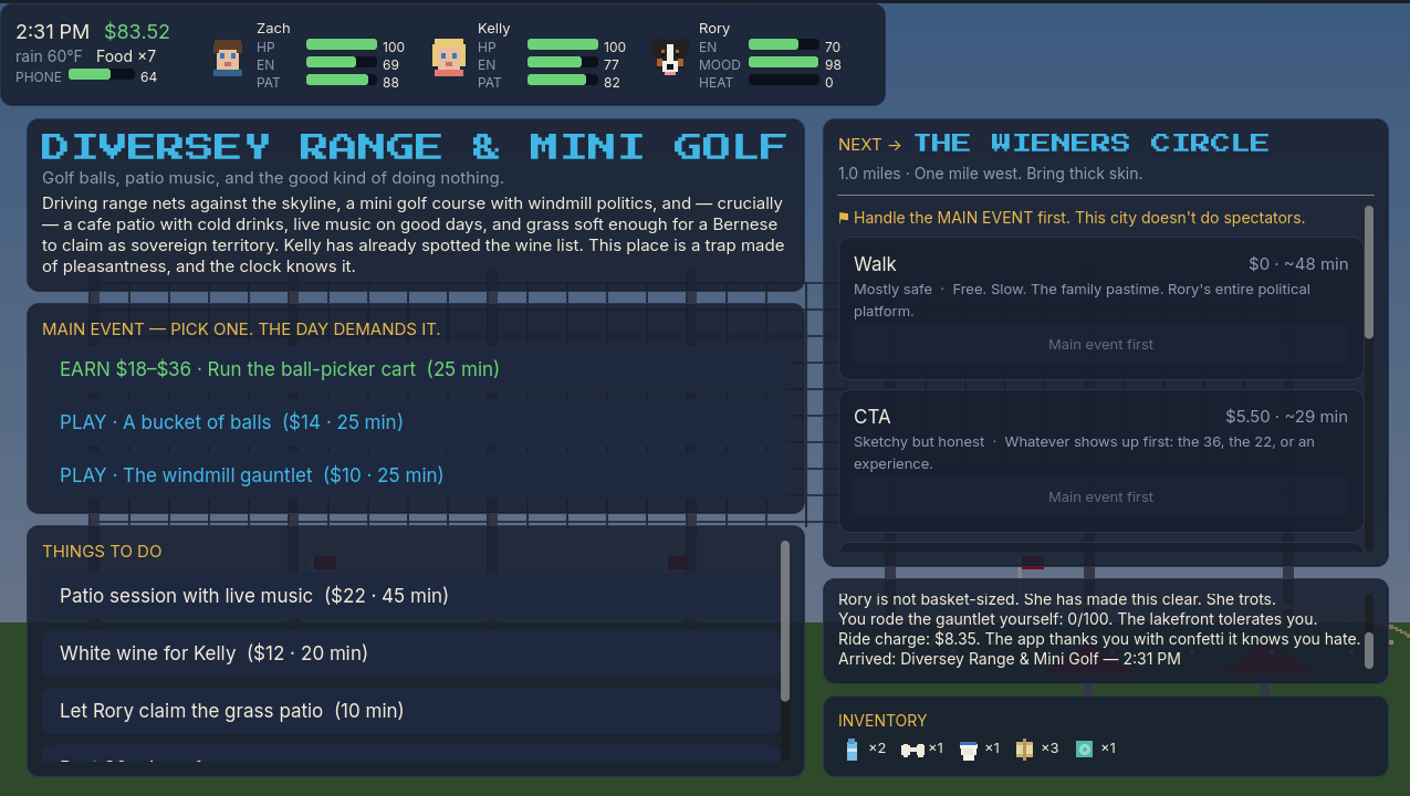 The Diversey Range and Mini Golf stop screen