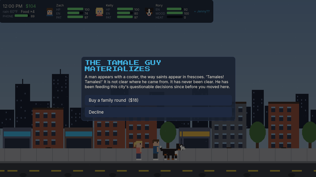 The Tamale Guy event card, offering food at a bar